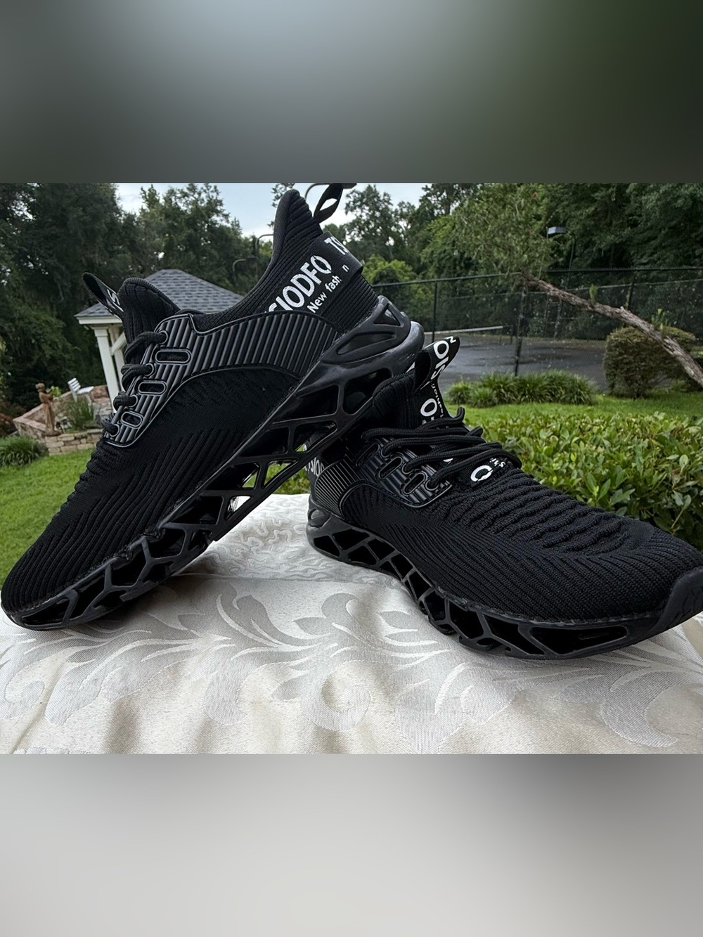 🖤 TSIODFO Black Knit Athletic Sneakers EU 38 Walking Running Shoes A069